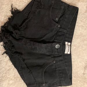 One Teaspoon Size 26 Black Jean Shorts